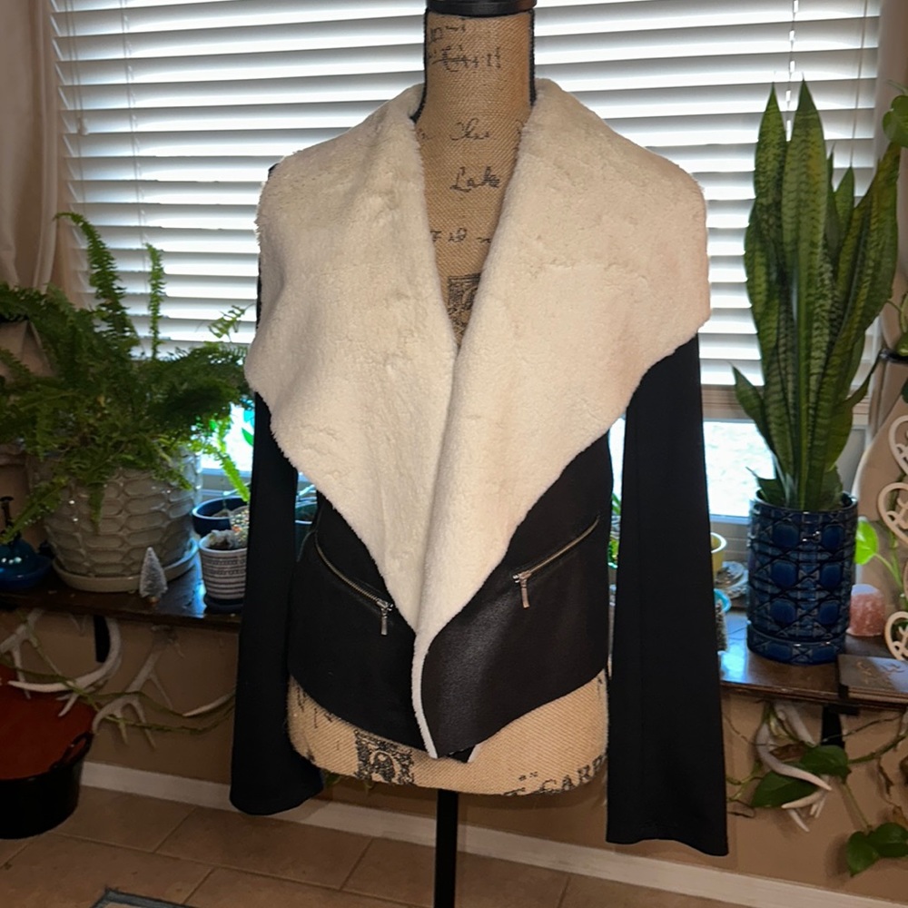 Maurice’s black jacket, stretch material, cotton blend, size medium